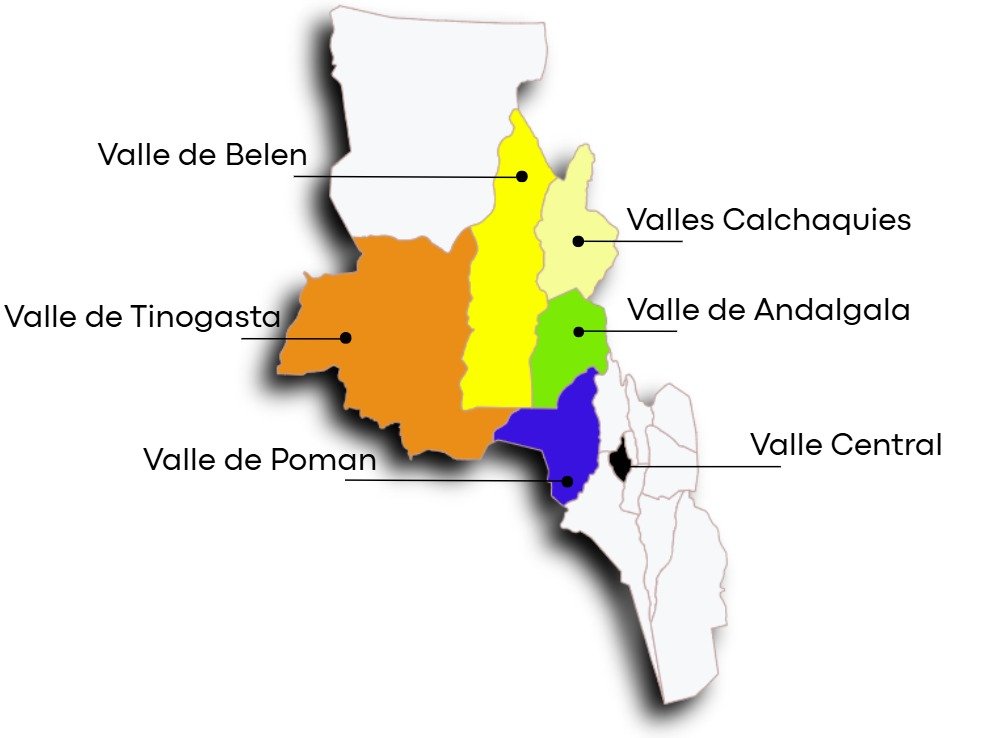 Mapa vitivinícola de Catamarca