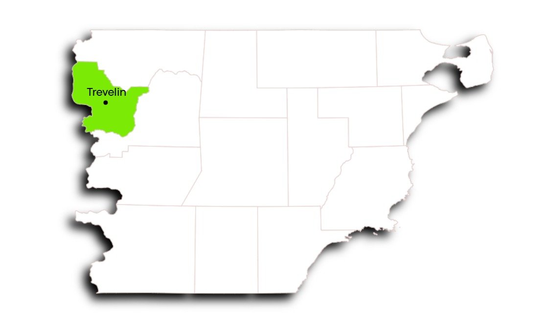 Mapa de Trevelin y el Valle 16 de Octubre en Chubut