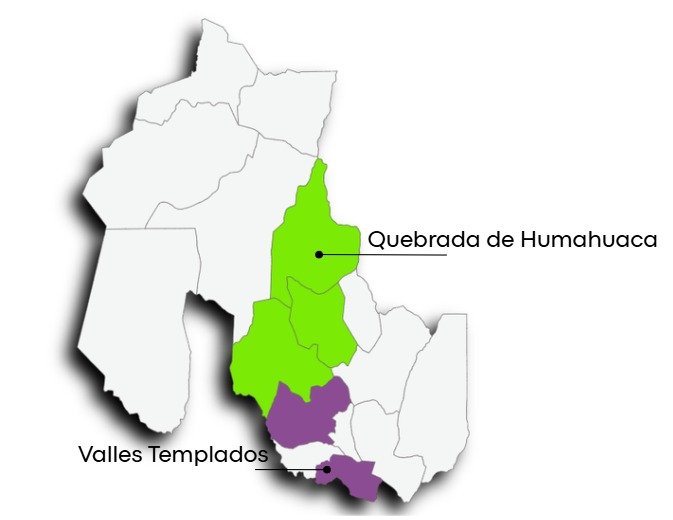Mapa vitivinícola de Jujuy