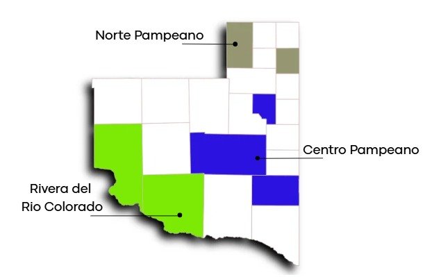 Mapa vitivinícola de La Pampa