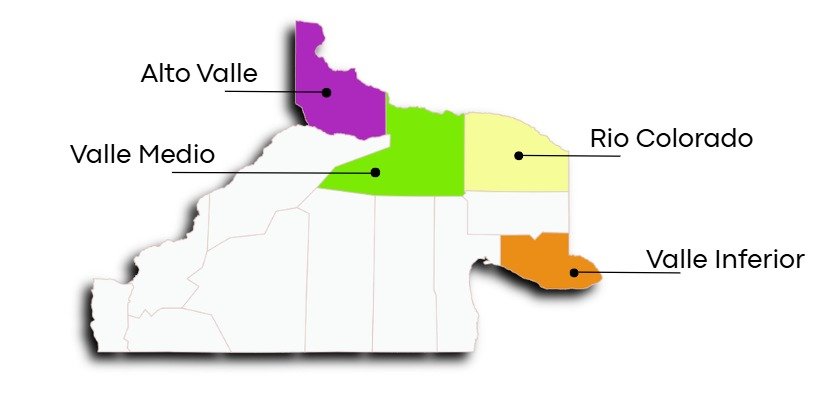 Mapa vitivinícola de Río Negro