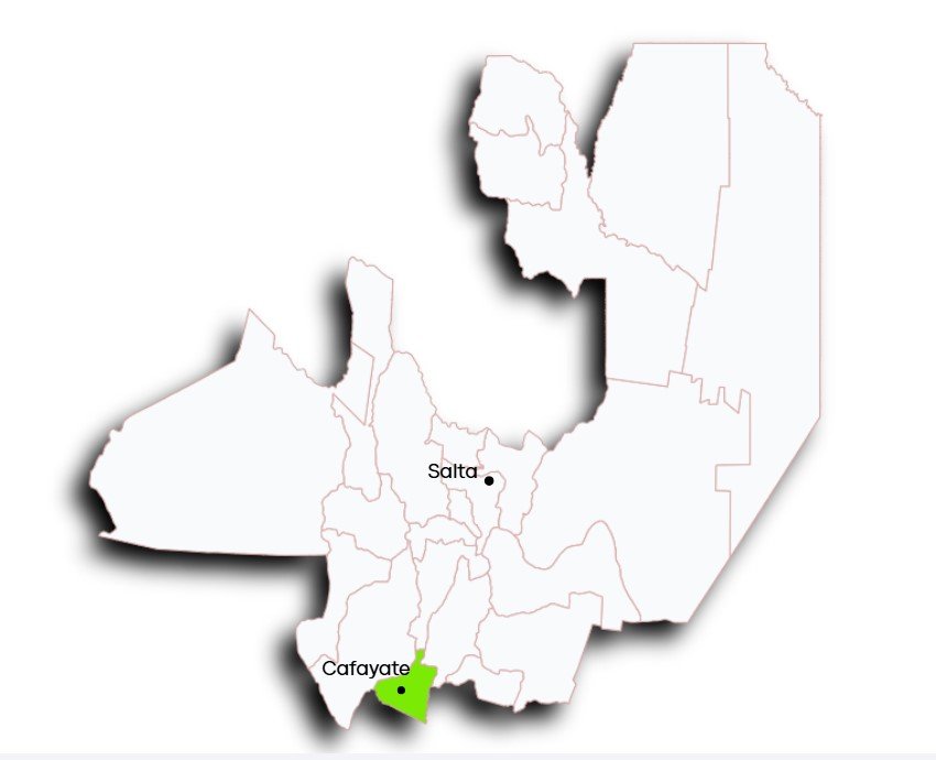 Mapa de los Valles Calchaquíes de Salta
